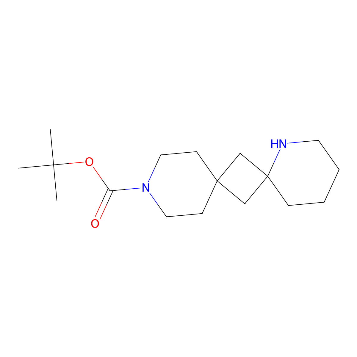 Tert-butyl 3,13-diazadispiro[5.1.58.16]tetradecane-3-carboxylate molecular structure, CAS 3028197-83-0