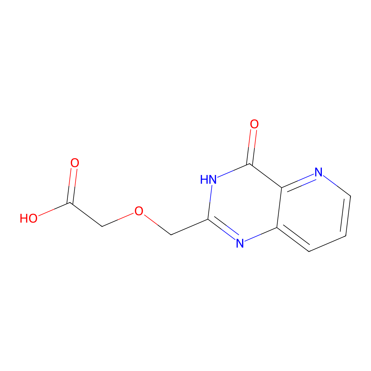 2-({4-Hydroxypyrido[3,2-d]pyrimidin-2-yl}methoxy)acetic acid molecular structure, CAS 3028197-86-3