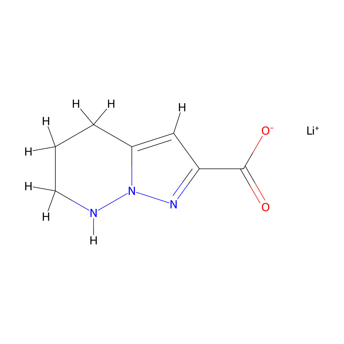 lithium(1+) 4H,5H,6H,7H-pyrazolo[1,5-b]pyridazine-2-carboxylate molecular structure, CAS 3028200-91-8