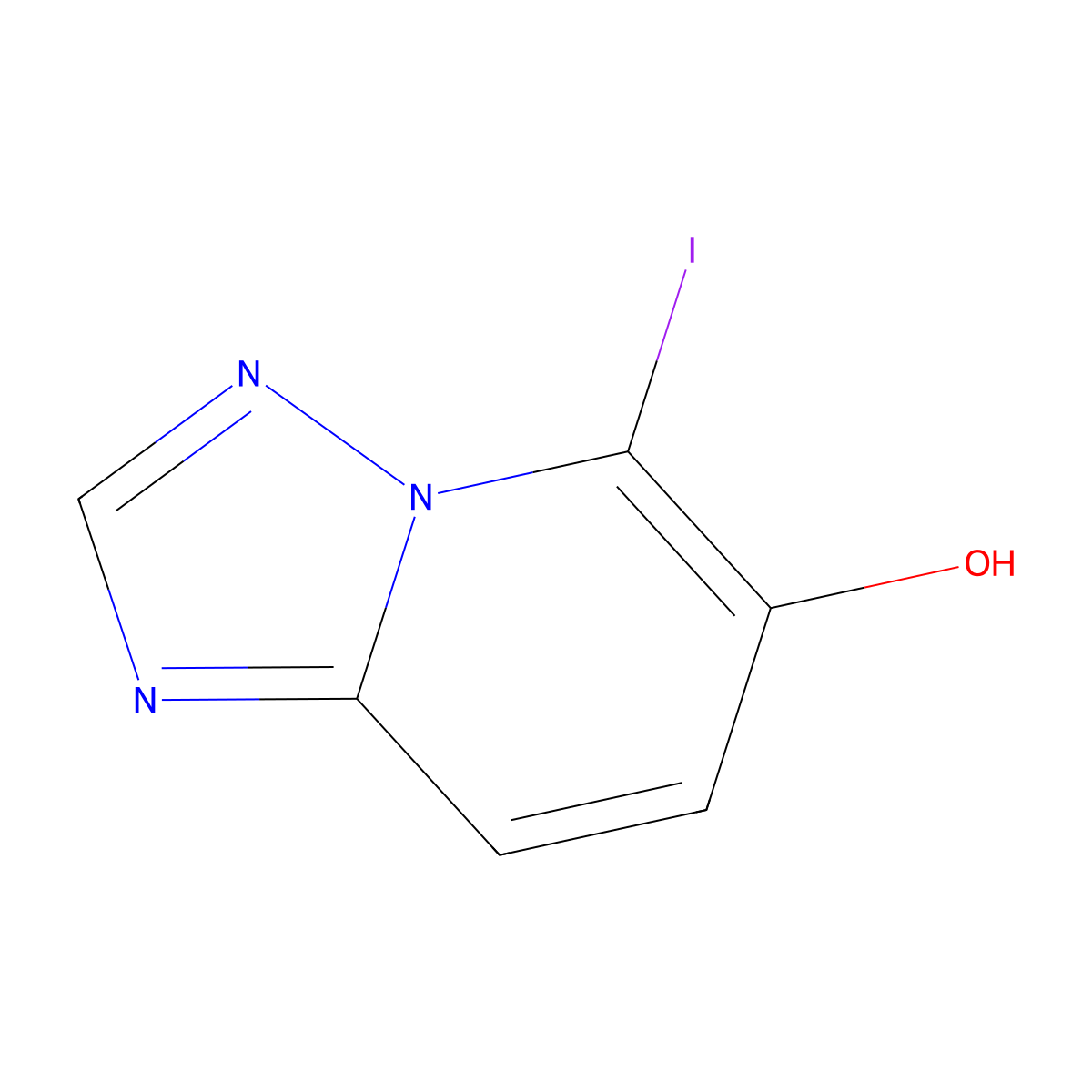 5-Iodo-[1,2,4]triazolo[1,5-a]pyridin-6-ol molecular structure, CAS 3028200-92-9