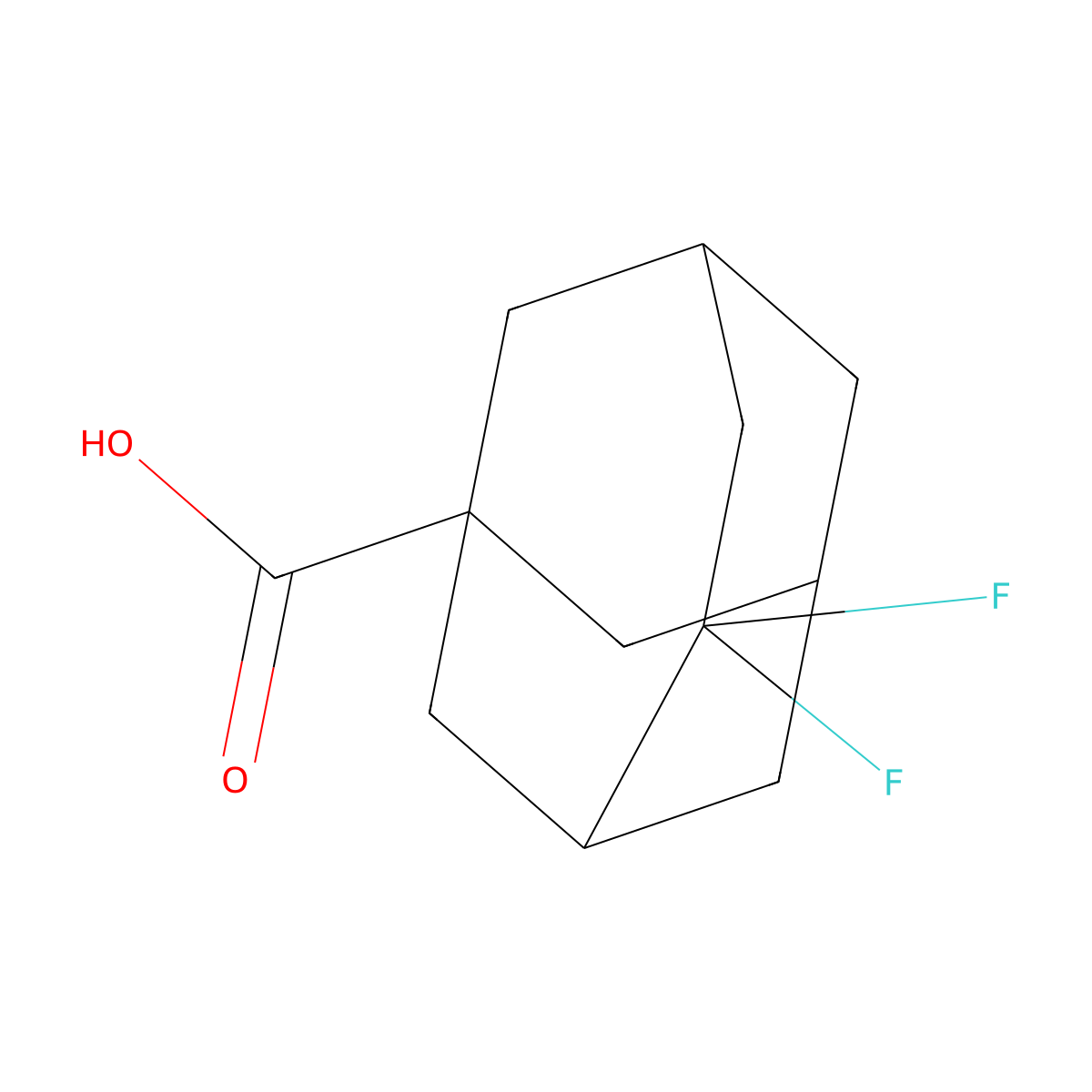 4,4-Difluorotricyclo[4.3.1.13,8]undecane-1-carboxylic acid molecular structure, CAS 3028200-96-3