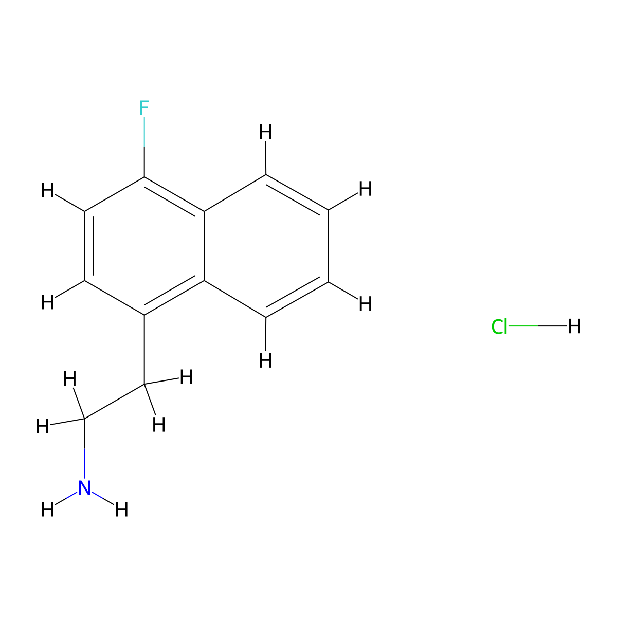 2-(4-Fluoronaphthalen-1-yl)ethan-1-amine hydrochloride molecular structure, CAS 3028200-97-4