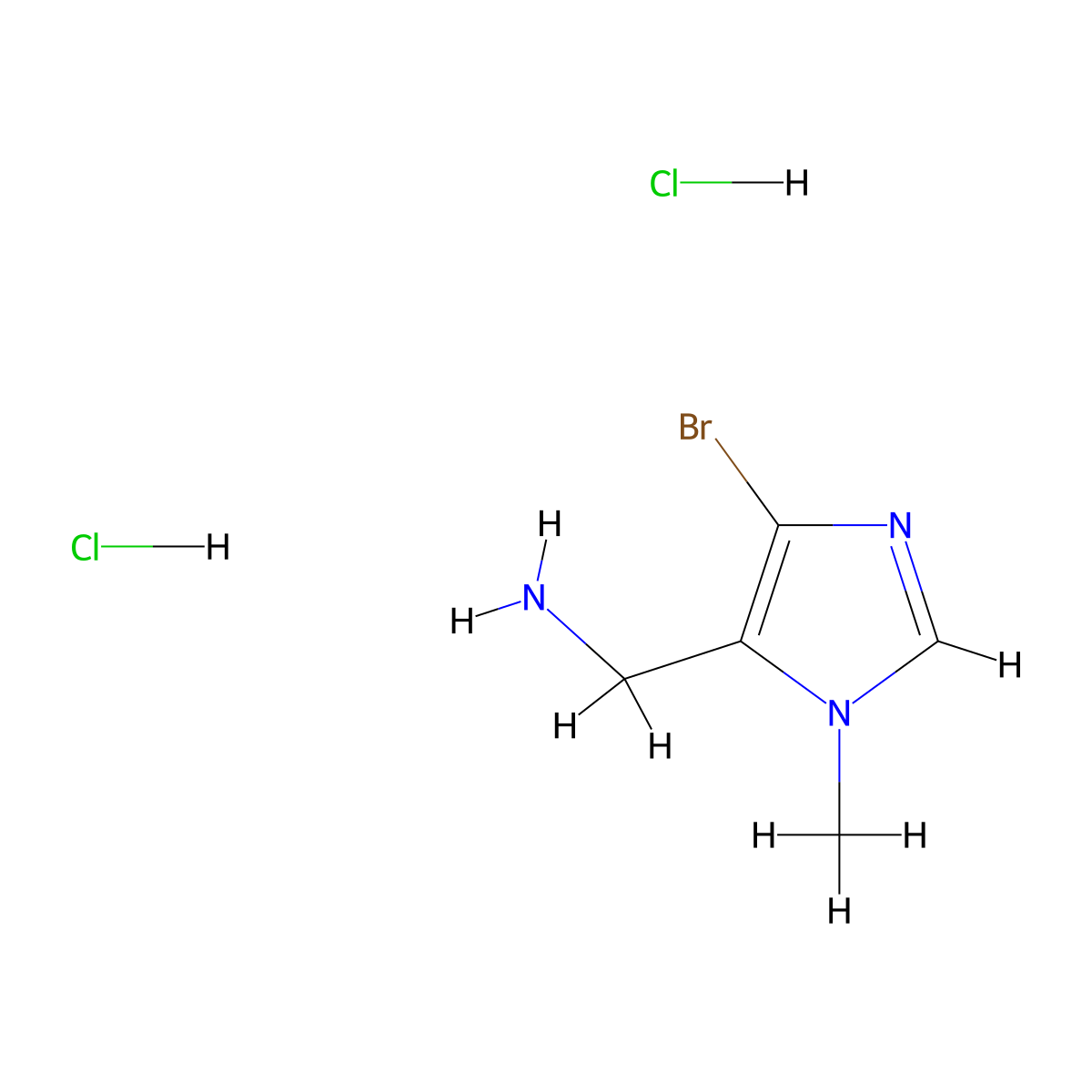 1-(4-bromo-1-methyl-1H-imidazol-5-yl)methanamine dihydrochloride molecular structure, CAS 3028201-01-3