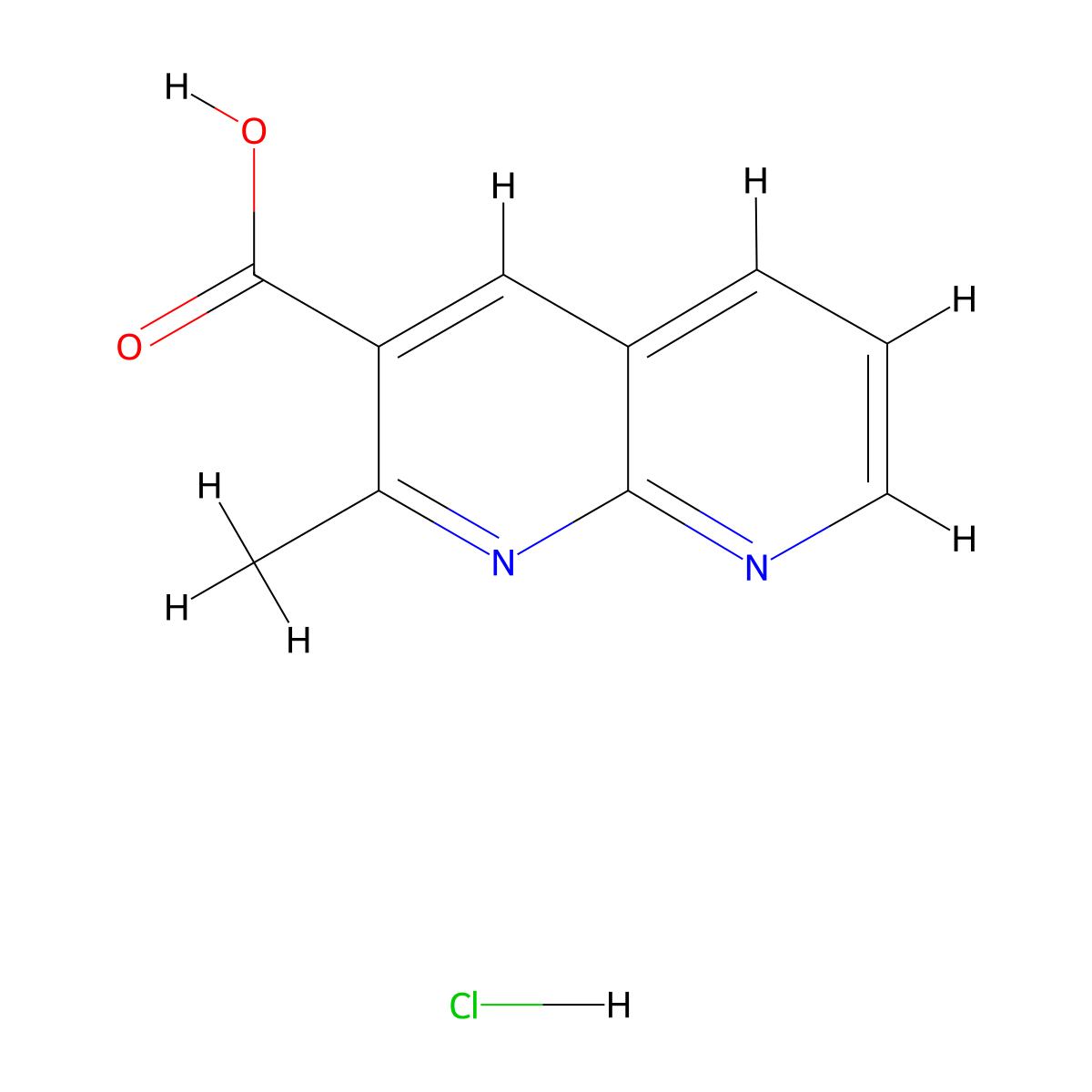 2-Methyl-1,8-naphthyridine-3-carboxylic acid hydrochloride molecular structure, CAS 3028201-02-4