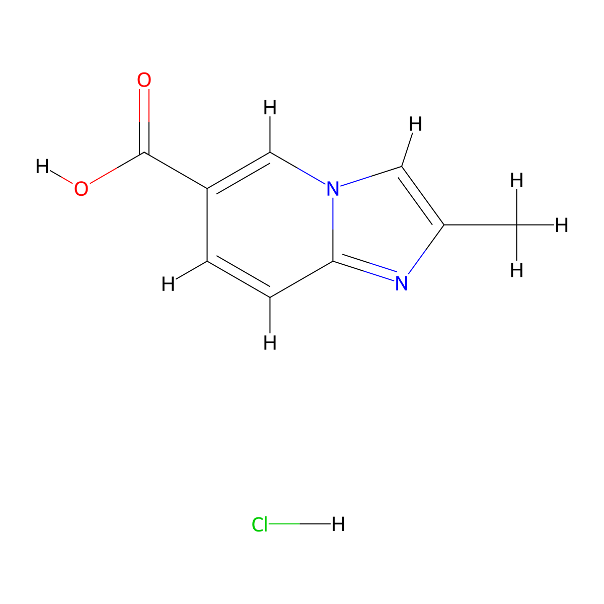 2-Methylimidazo[1,2-a]pyridine-6-carboxylic acid hydrochloride molecular structure, CAS 3028201-05-7