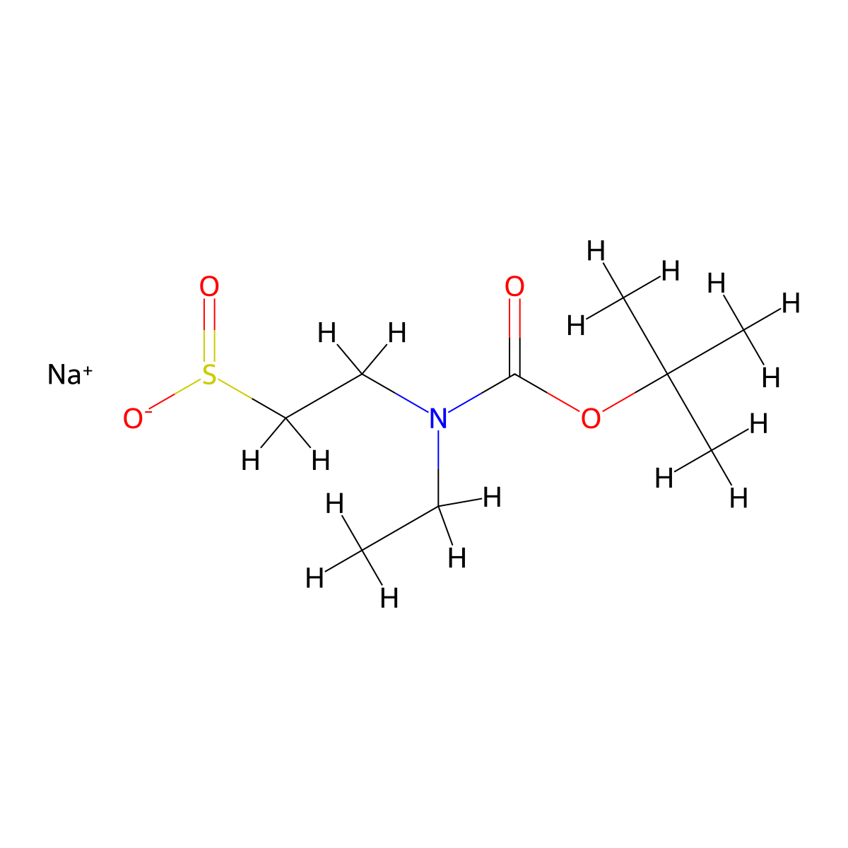 Sodium 2-{[(tert-butoxy)carbonyl](ethyl)amino}ethane-1-sulfinate molecular structure, CAS 3028201-14-8