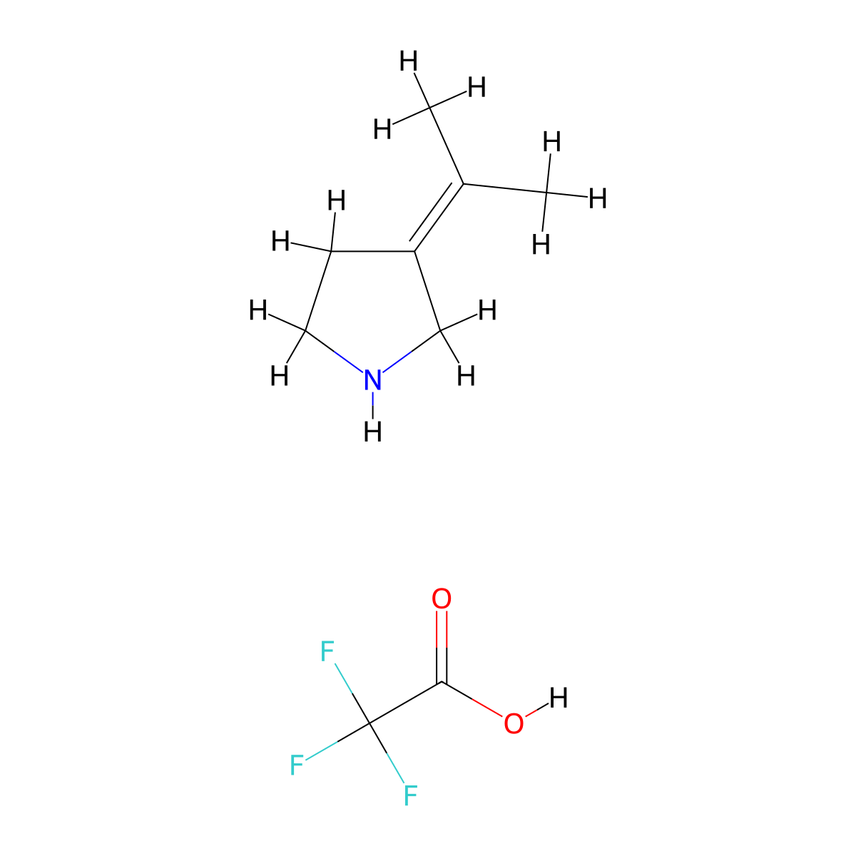 3-(Propan-2-ylidene)pyrrolidine, trifluoroacetic acid molecular structure, CAS 3028201-26-2