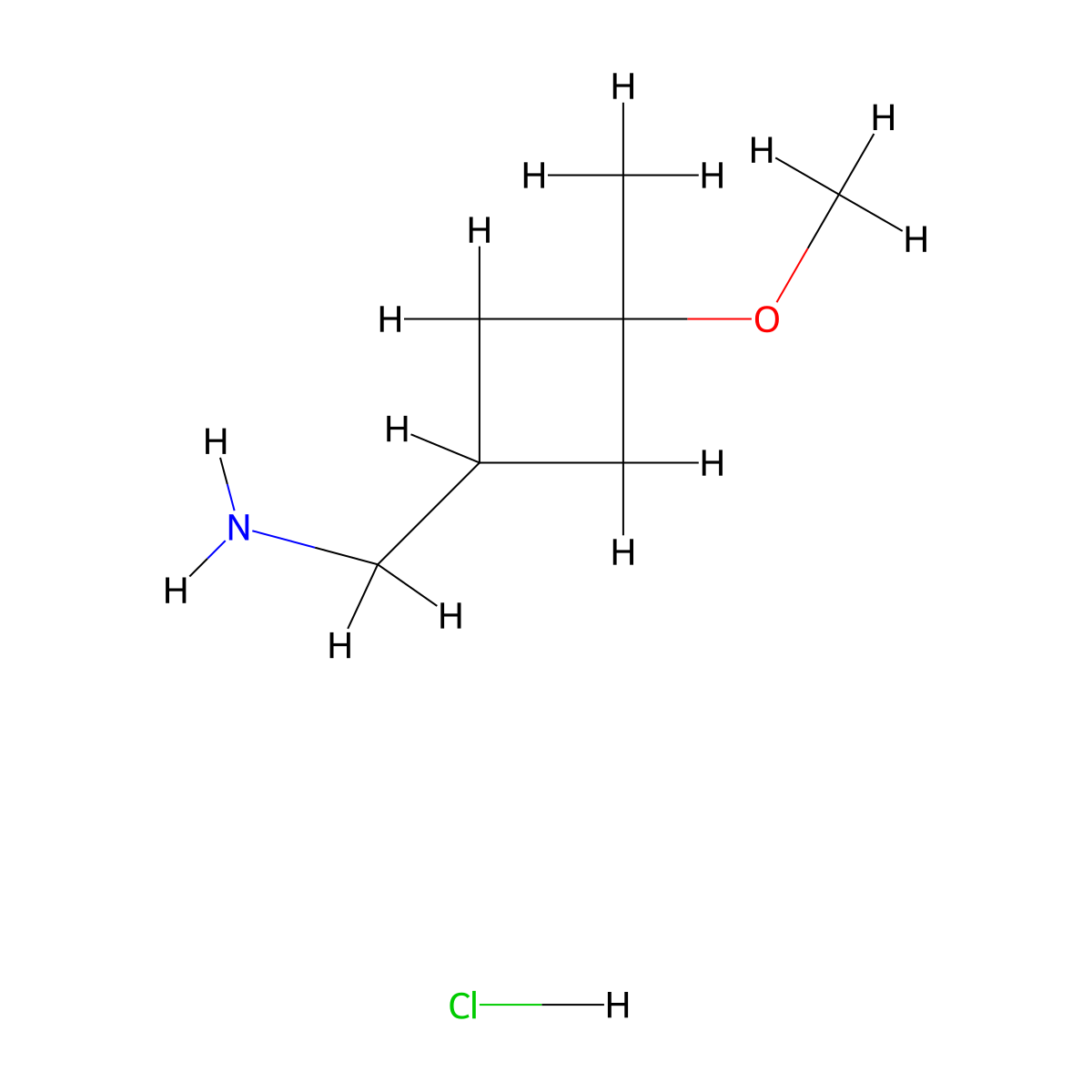 1-(3-Methoxy-3-methylcyclobutyl)methanamine hydrochloride molecular structure, CAS 3028201-42-2