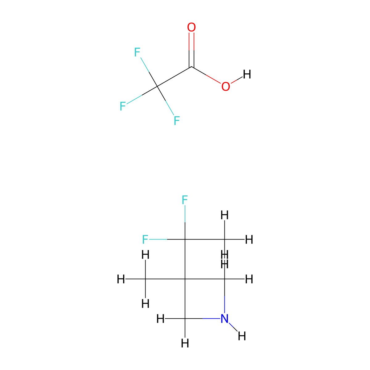 3-(1,1-Difluoroethyl)-3-methylazetidine, trifluoroacetic acid molecular structure, CAS 3028201-54-6