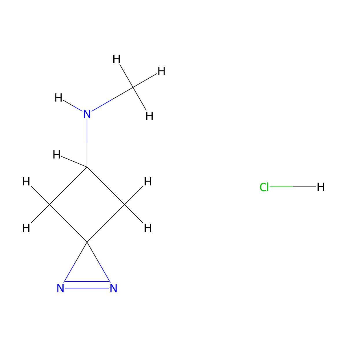 N-methyl-1,2-diazaspiro[2.3]hex-1-en-5-amine hydrochloride molecular structure, CAS 3028201-55-7