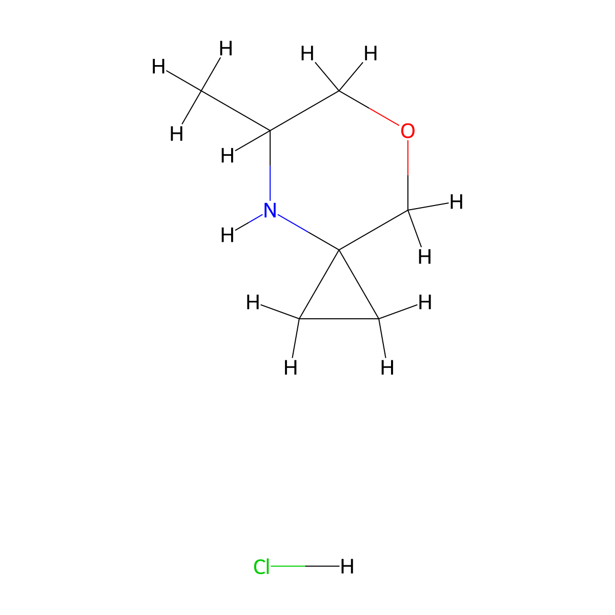 5-Methyl-7-oxa-4-azaspiro[2.5]octane hydrochloride molecular structure, CAS 3028201-68-2