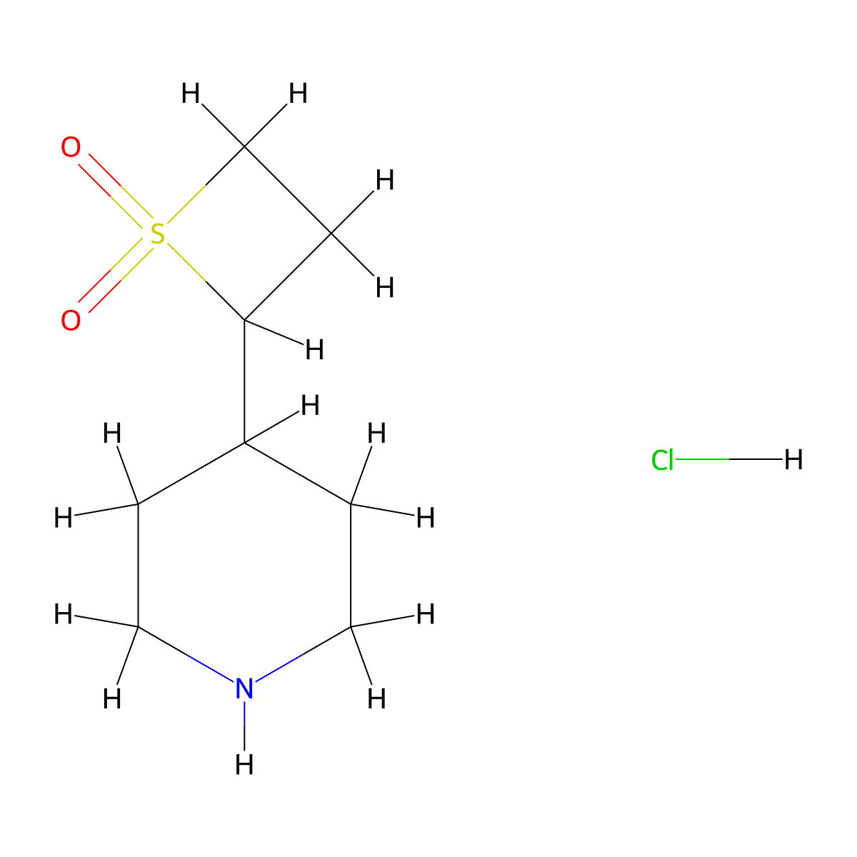 2-(Piperidin-4-yl)-1lambda6-thietane-1,1-dione hydrochloride molecular structure, CAS 3028201-70-6