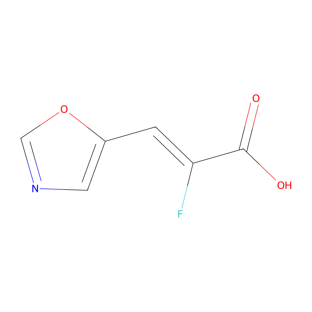 (2Z)-2-fluoro-3-(1,3-oxazol-5-yl)prop-2-enoic acid molecular structure, CAS 3028213-86-4