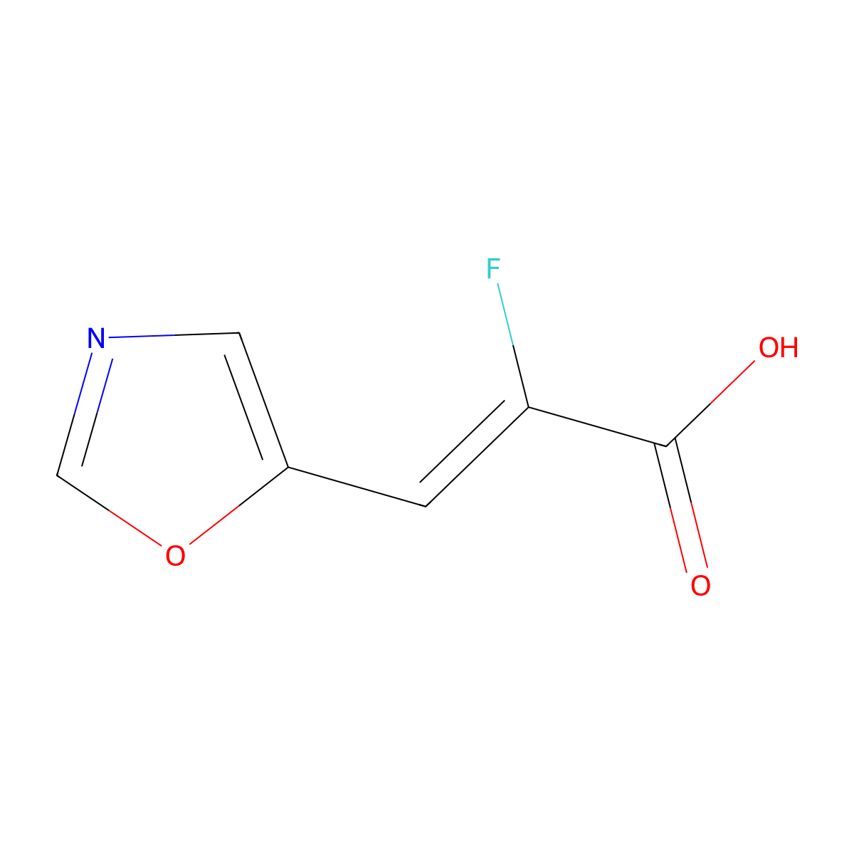 (2Z)-2-fluoro-3-(1,3-oxazol-5-yl)prop-2-enoic acid molecular structure, CAS 3028213-86-4