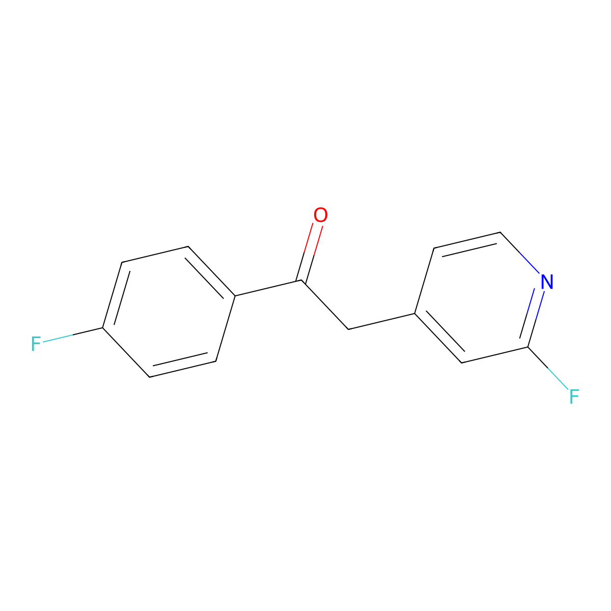1-(4-Fluorophenyl)-2-(2-fluoropyridin-4-yl)ethanone molecular structure, CAS 302839-09-4