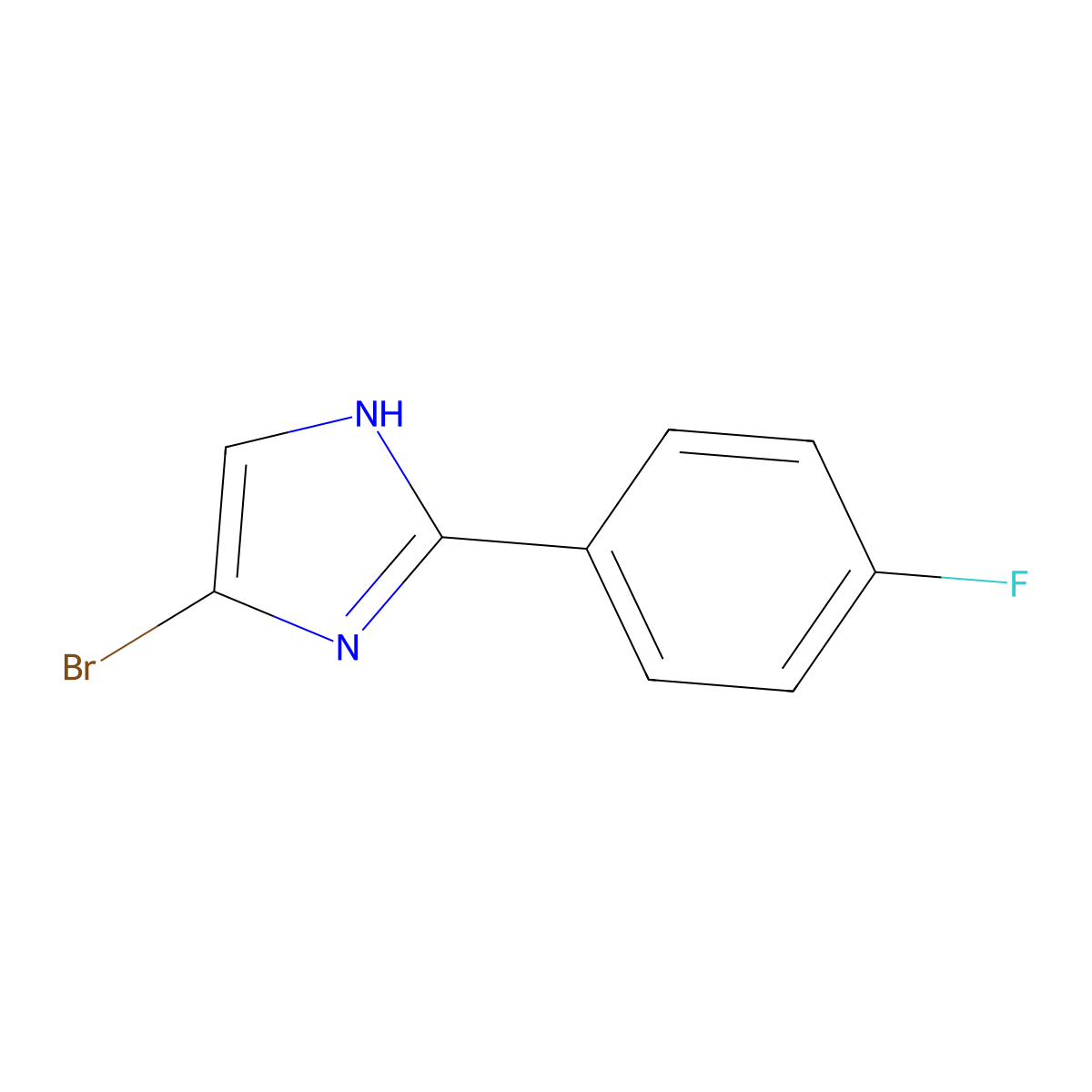 4-bromo-2-(4-fluorophenyl)-1H-imidazole molecular structure, CAS 302839-20-9