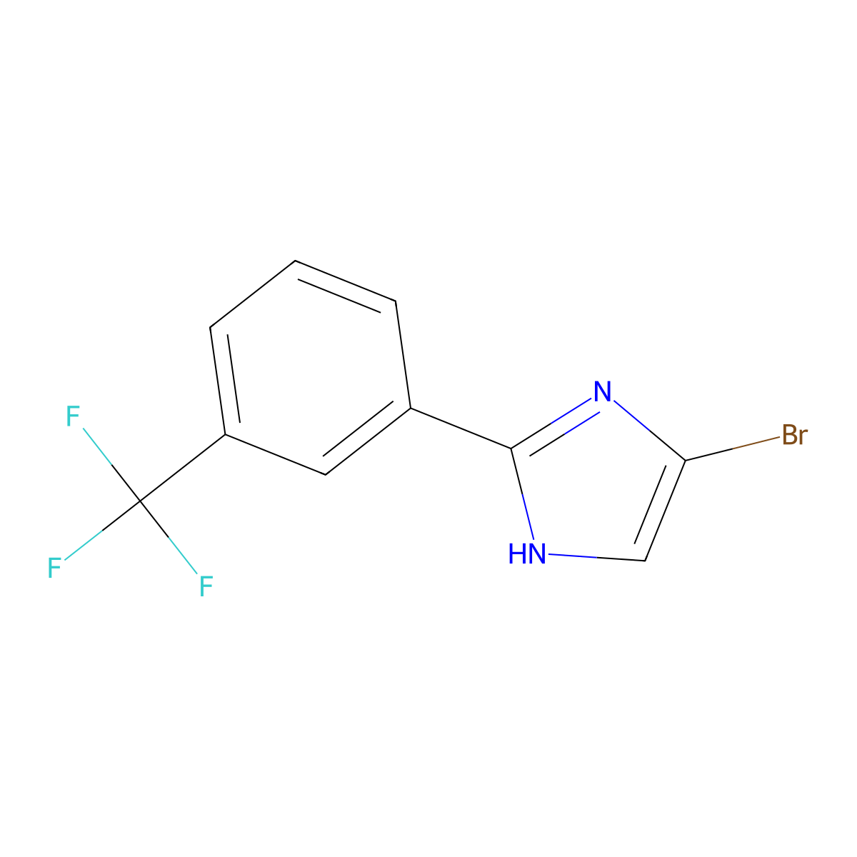 4-bromo-2-(3-(trifluoromethyl)phenyl)-1H-imidazole molecular structure, CAS 302839-25-4