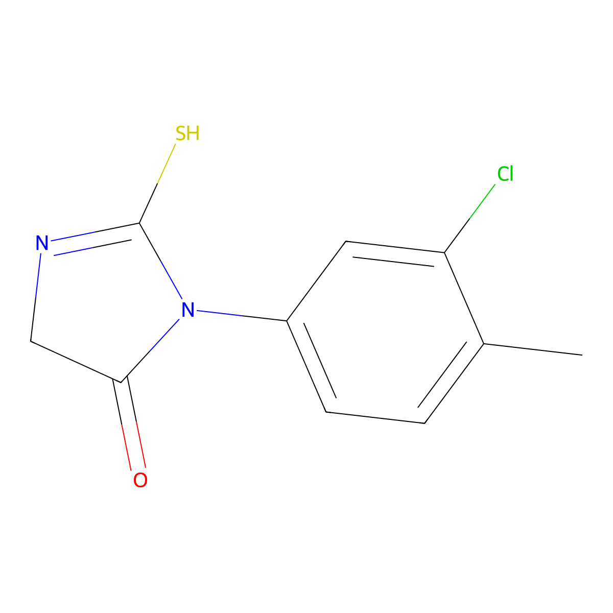 1-(3-chloro-4-methylphenyl)-2-sulfanyl-4,5-dihydro-1H-imidazol-5-one molecular structure, CAS 302840-90-0