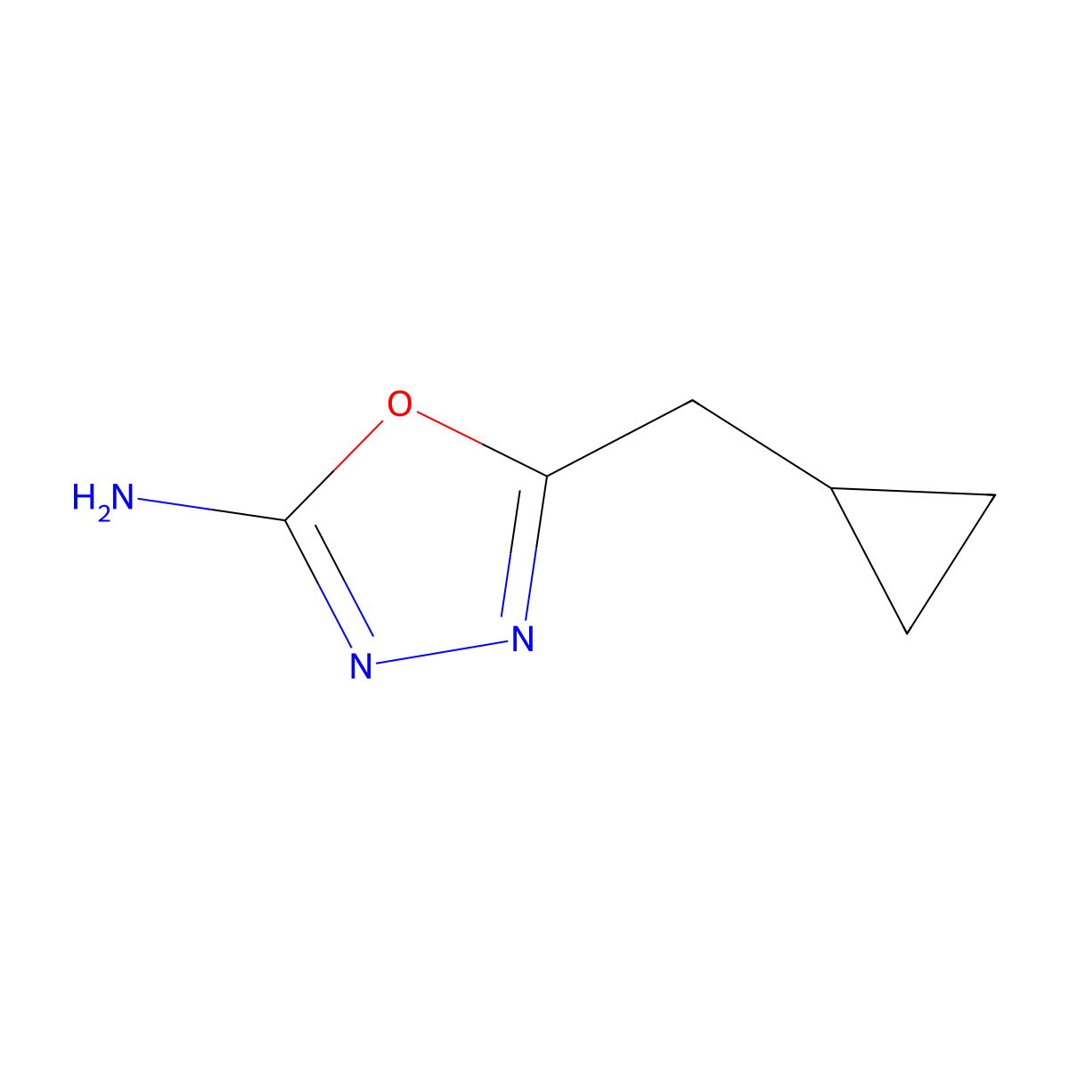 5-(Cyclopropylmethyl)-1,3,4-oxadiazol-2-amine molecular structure, CAS 302842-62-2
