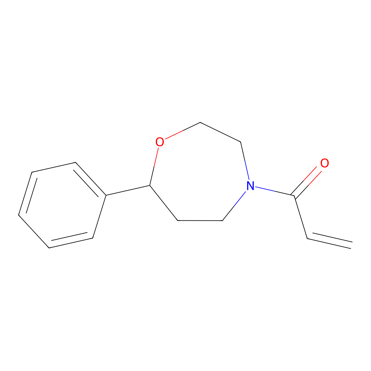 1-(7-Phenyl-1,4-oxazepan-4-yl)prop-2-en-1-one molecular structure, CAS 3028493-28-6