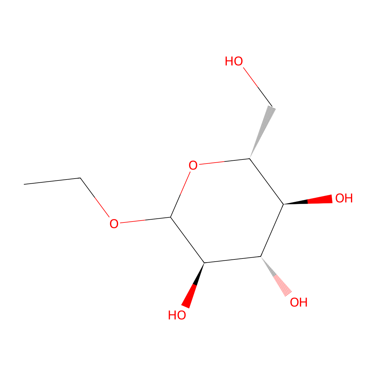 Ethyl D-glucopyranoside molecular structure, CAS 30285-48-4