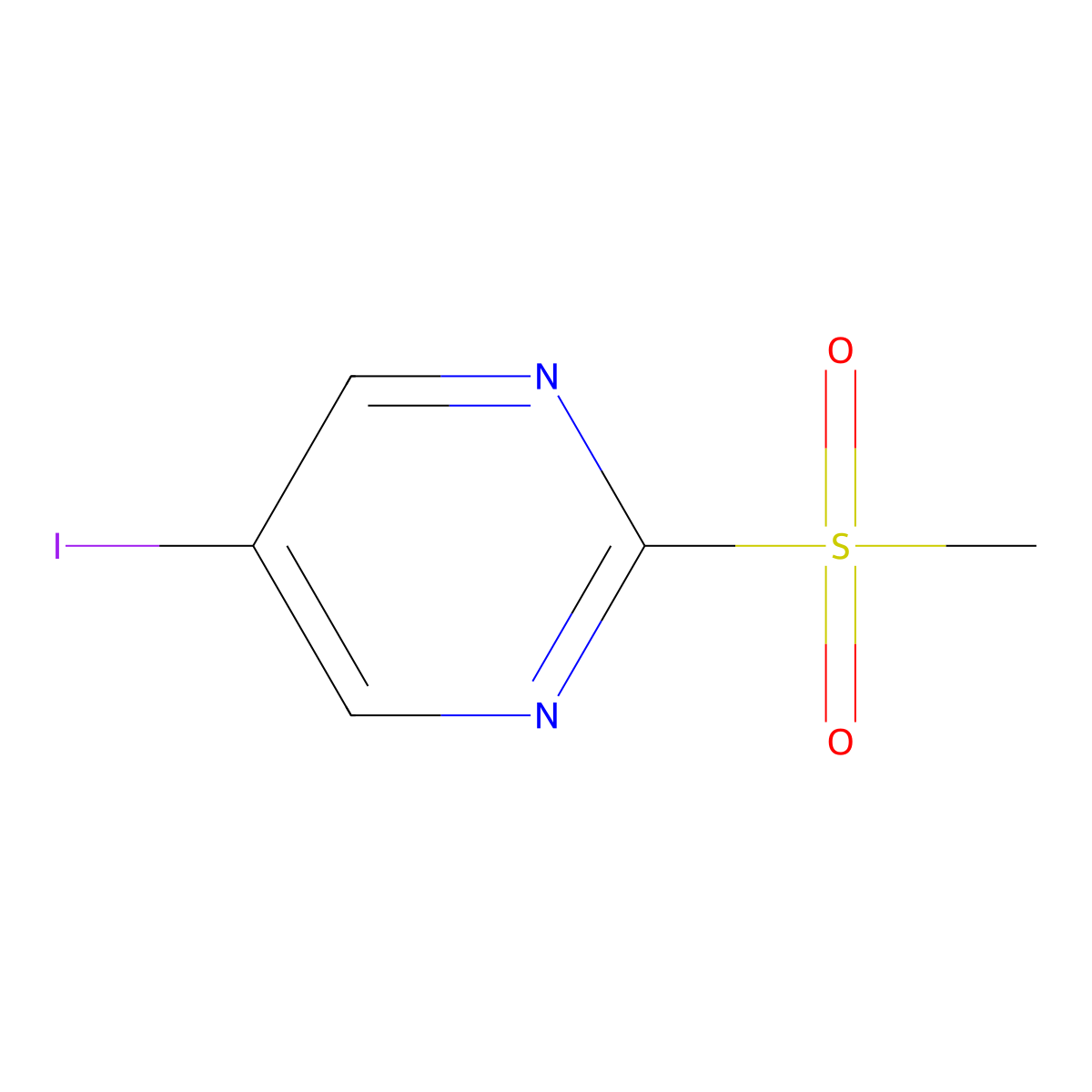 5-Iodo-2-(methylsulfonyl)pyrimidine molecular structure, CAS 3028588-63-5