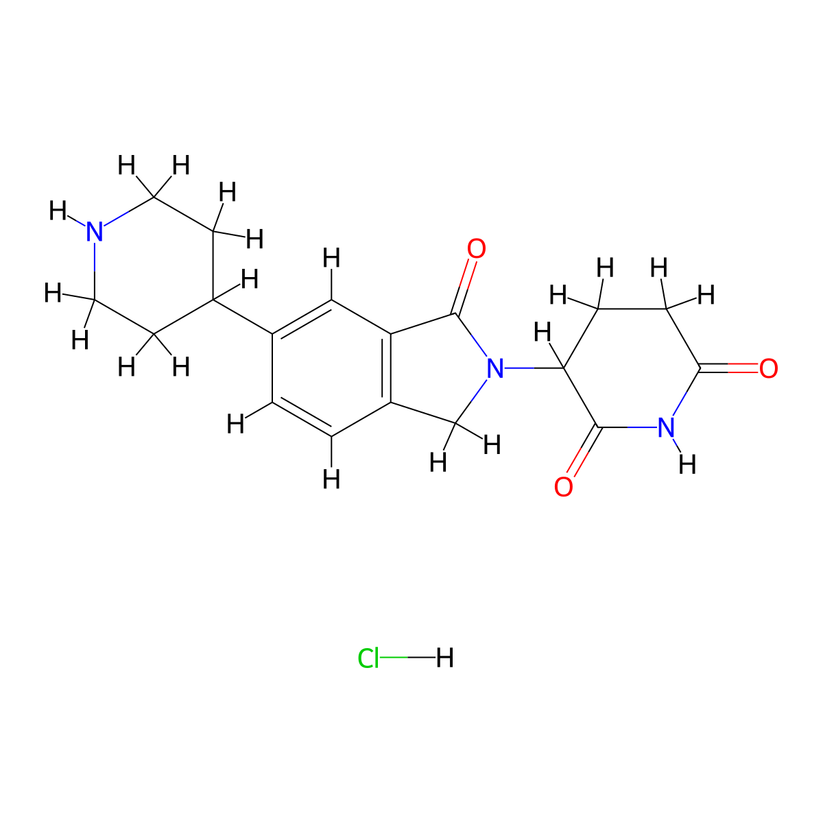 3-[1-Oxo-6-(4-piperidyl)isoindolin-2-yl]piperidine-2,6-dione Hydrochloride molecular structure, CAS 3028787-95-0
