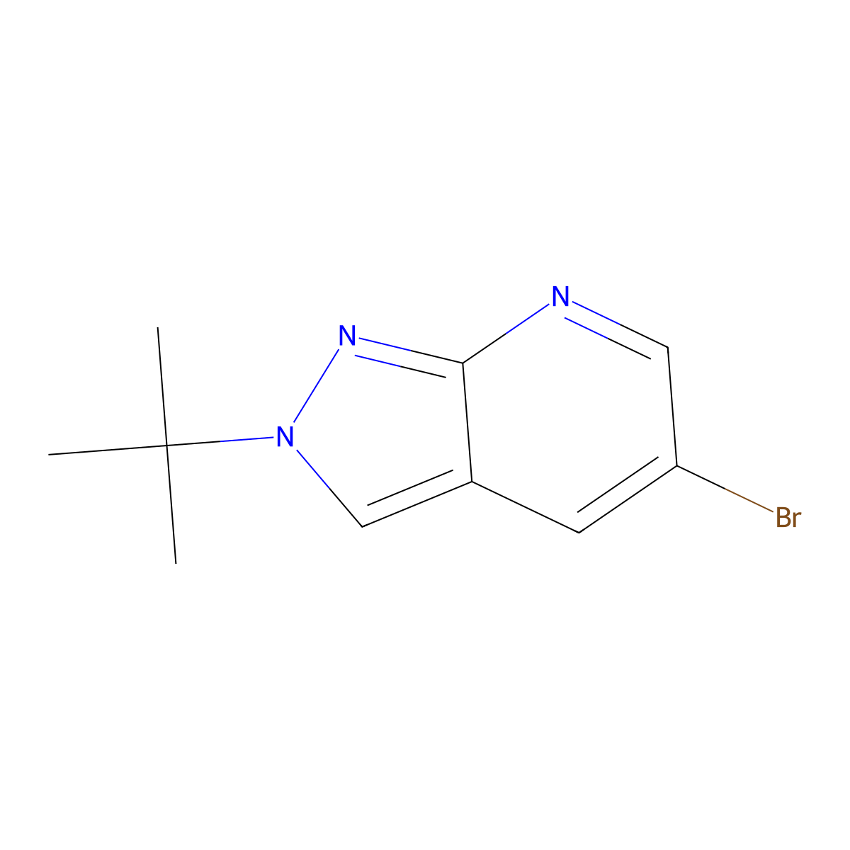 5-Bromo-2-(tert-butyl)-2H-pyrazolo[3,4-B]pyridine molecular structure, CAS 3028854-16-9