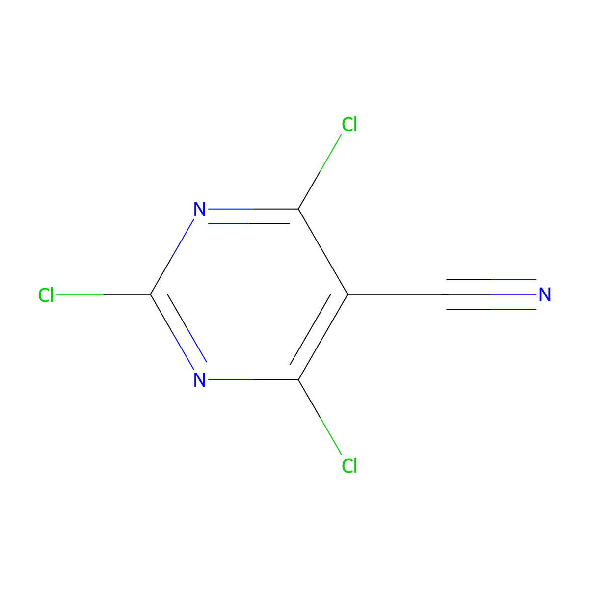 2,4,6-Trichloro-5-cyanopyrimidine molecular structure, CAS 3029-64-9