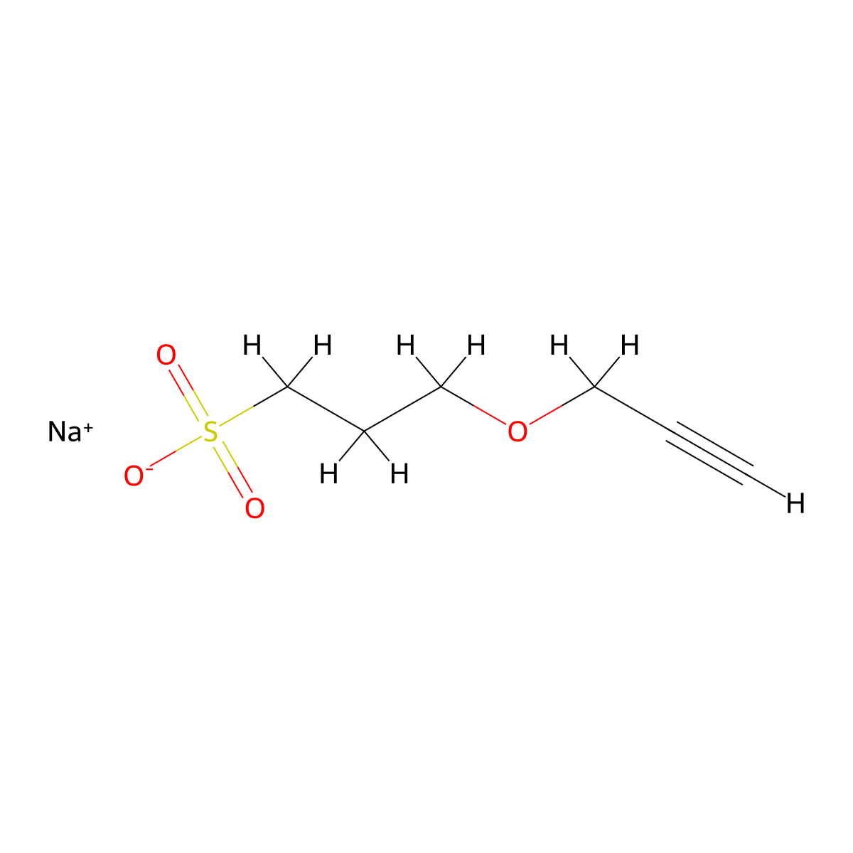 1-Propanesulfonic acid, 3-(2-propyn-1-yloxy)-, sodium salt (1:1) molecular structure, CAS 30290-53-0