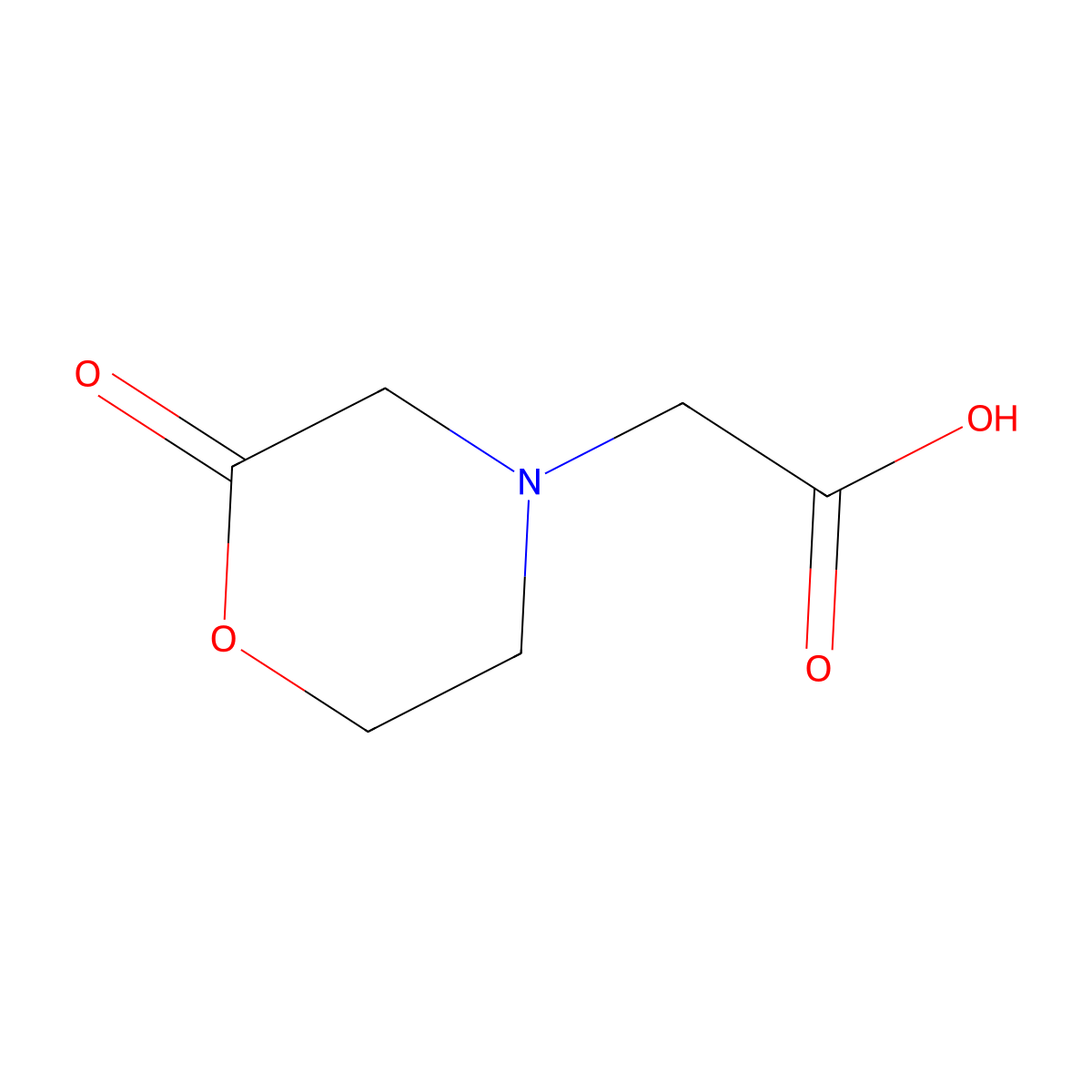 (2-Oxo-morpholin-4-yl)-acetic acid molecular structure, CAS 302900-65-8