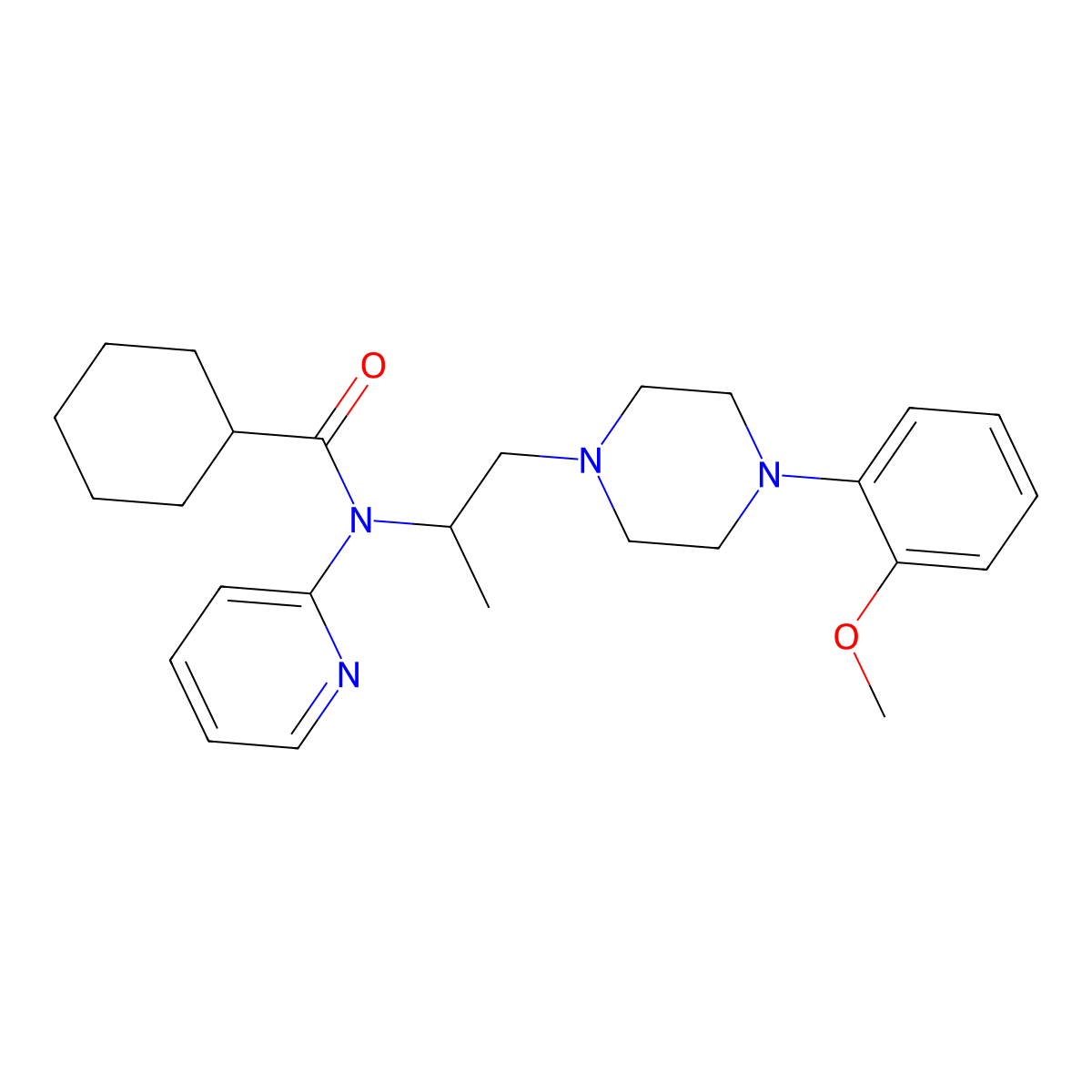N-{1-[4-(2-methoxyphenyl)piperazin-1-yl]propan-2-yl}-N-(pyridin-2-yl)cyclohexanecarboxamide molecular structure, CAS 302900-97-6