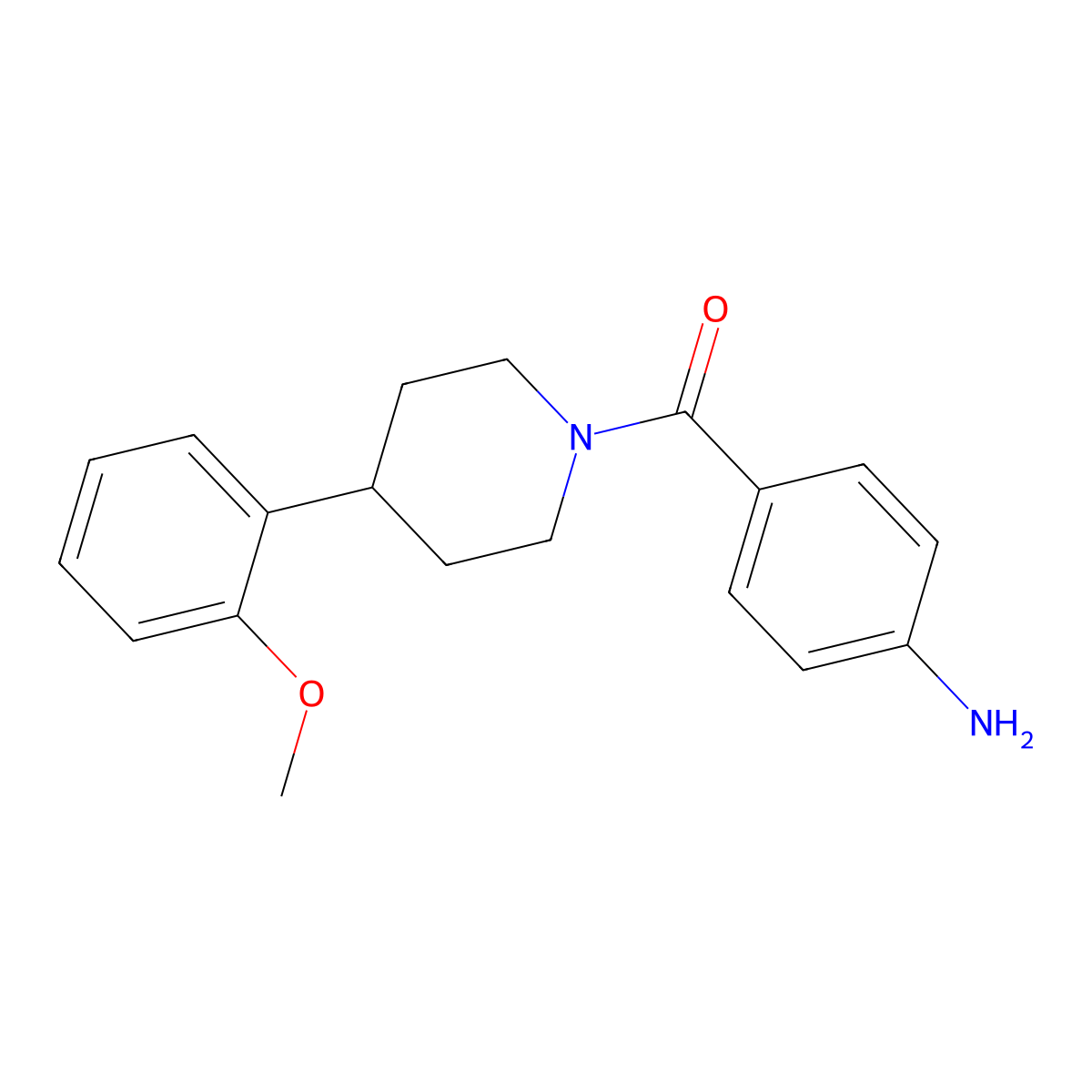 (4-Aminophenyl)[4-(2-methoxyphenyl)-1-piperidinyl]methanone molecular structure, CAS 302900-98-7