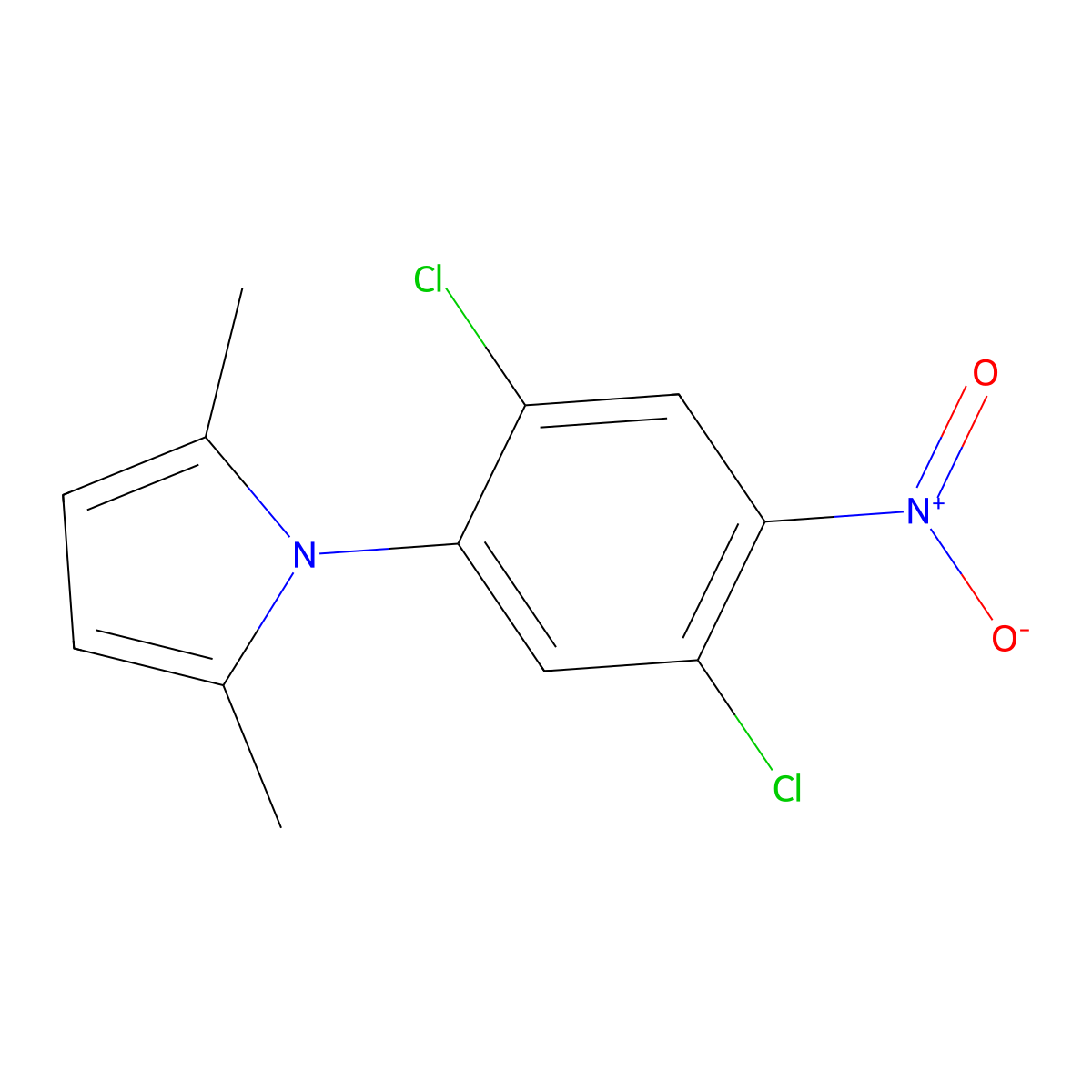 1-(2,5-dichloro-4-nitrophenyl)-2,5-dimethyl-1H-pyrrole molecular structure, CAS 302901-02-6