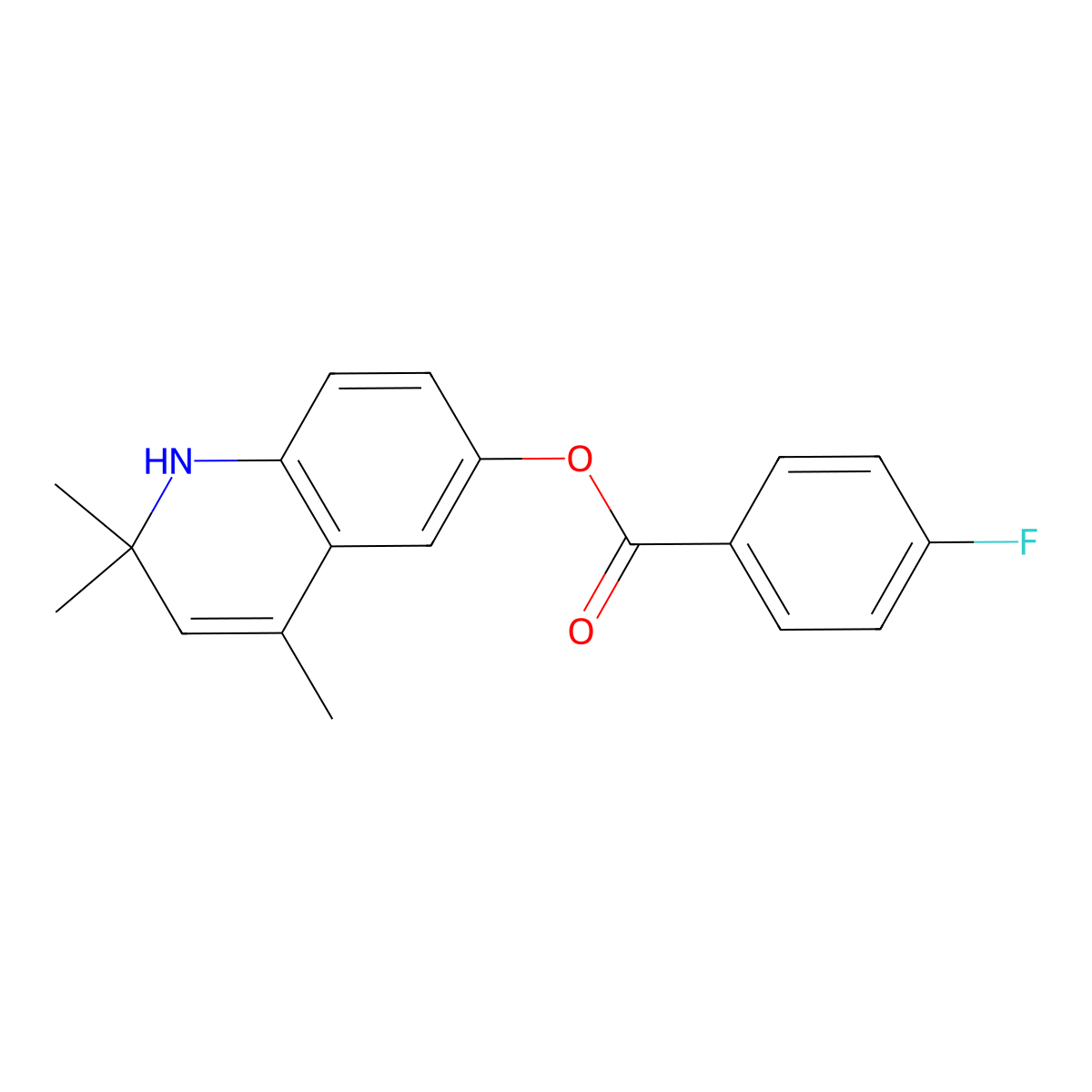 2,2,4-Trimethyl-1,2-dihydro-6-quinolinyl 4-fluorobenzoate molecular structure, CAS 302901-56-0
