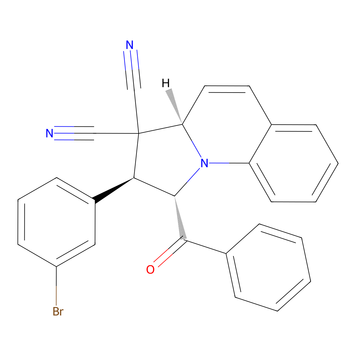 (1S,2S,3aR)-1-benzoyl-2-(3-bromophenyl)-2,3a-dihydro-1H-pyrrolo[1,2-a]quinoline-3,3-dicarbonitrile molecular structure, CAS 302901-80-0