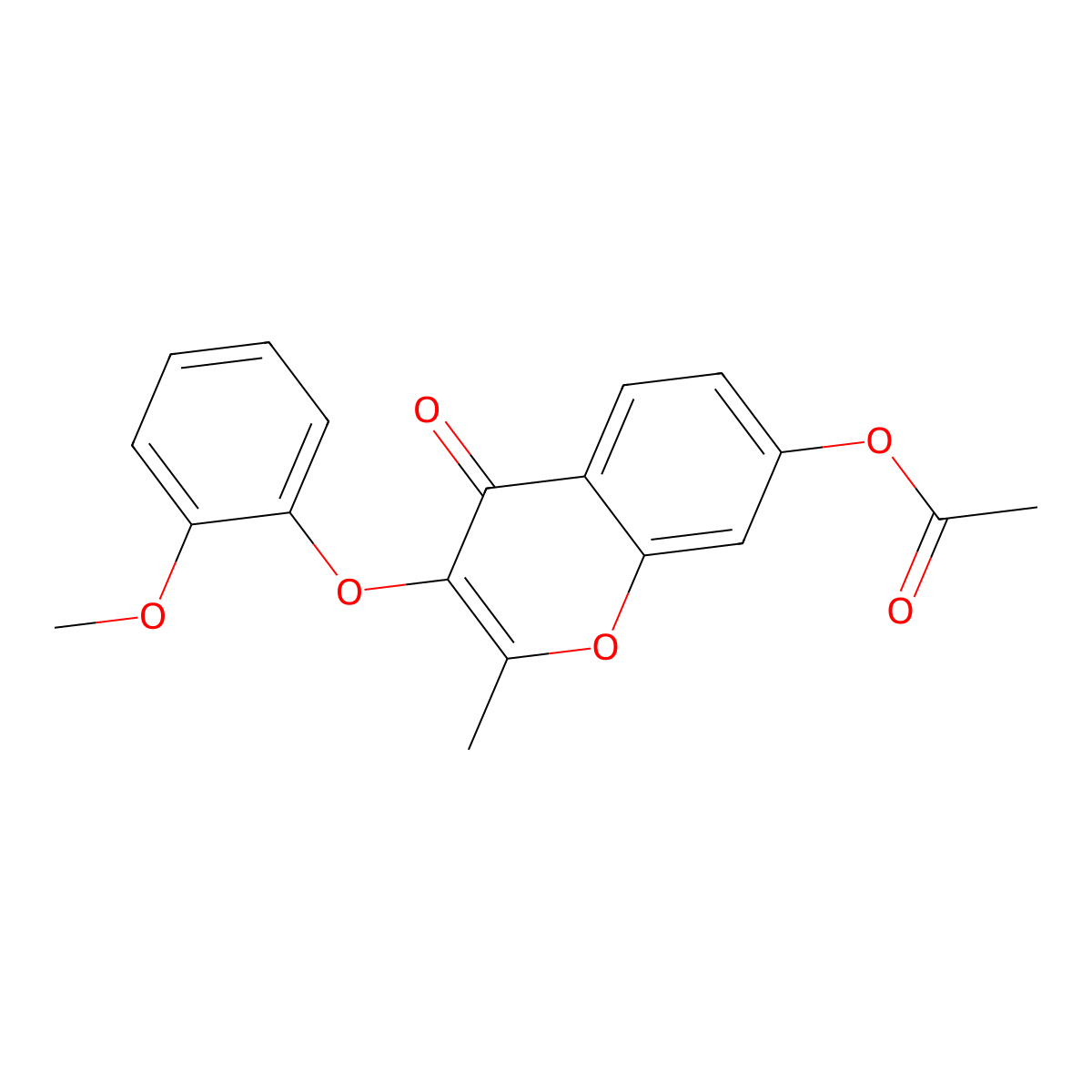3-(2-methoxyphenoxy)-2-methyl-4-oxo-4H-chromen-7-yl acetate molecular structure, CAS 302902-29-0