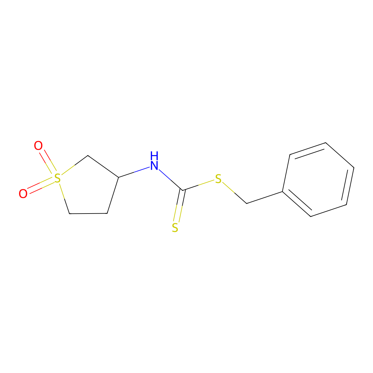 Benzyl (1,1-dioxidotetrahydrothiophen-3-yl)carbamodithioate molecular structure, CAS 302902-44-9