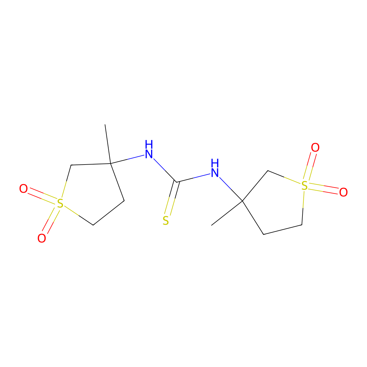 1,3-Bis(3-methyl-1,1-dioxothiolan-3-yl)thiourea molecular structure, CAS 302902-46-1