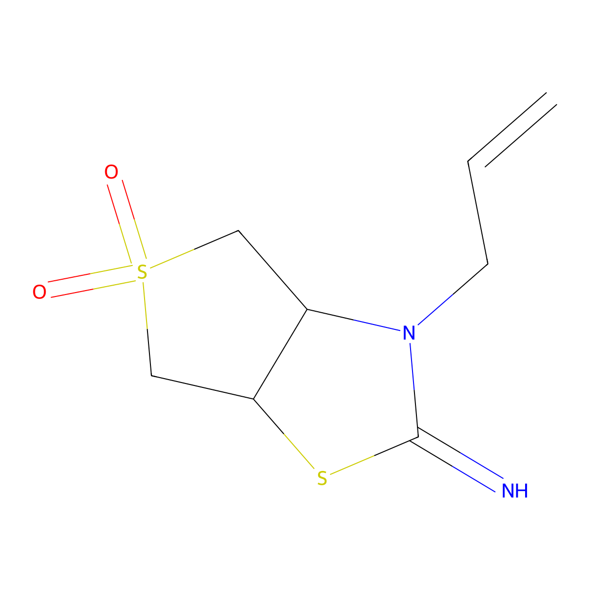 3-Allyl-5,5-dioxo-hexahydro-5lambda*6*-thieno[3,4-d]thiazol-2-ylideneamine molecular structure, CAS 302902-59-6
