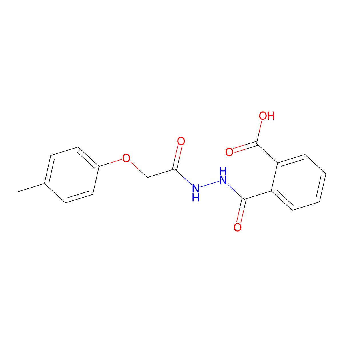 2-((2-((4-Methylphenoxy)acetyl)hydrazino)carbonyl)benzoic acid molecular structure, CAS 302904-35-4