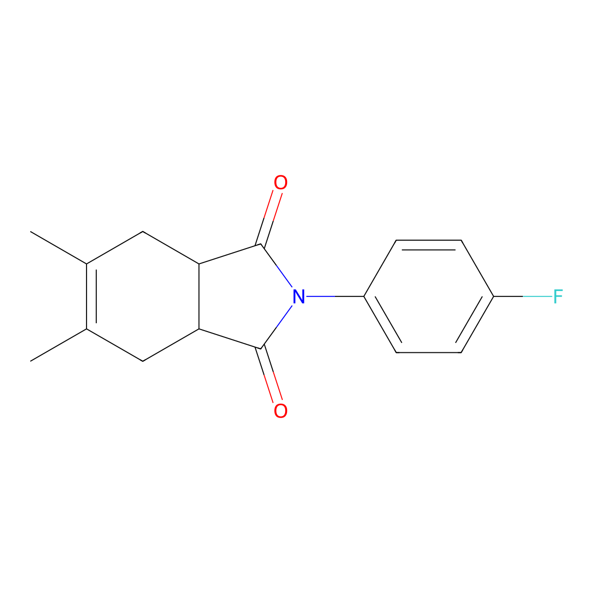 2-(4-fluorophenyl)-5,6-dimethyl-3a,4,7,7a-tetrahydro-1H-isoindole-1,3(2H)-dione molecular structure, CAS 302904-36-5