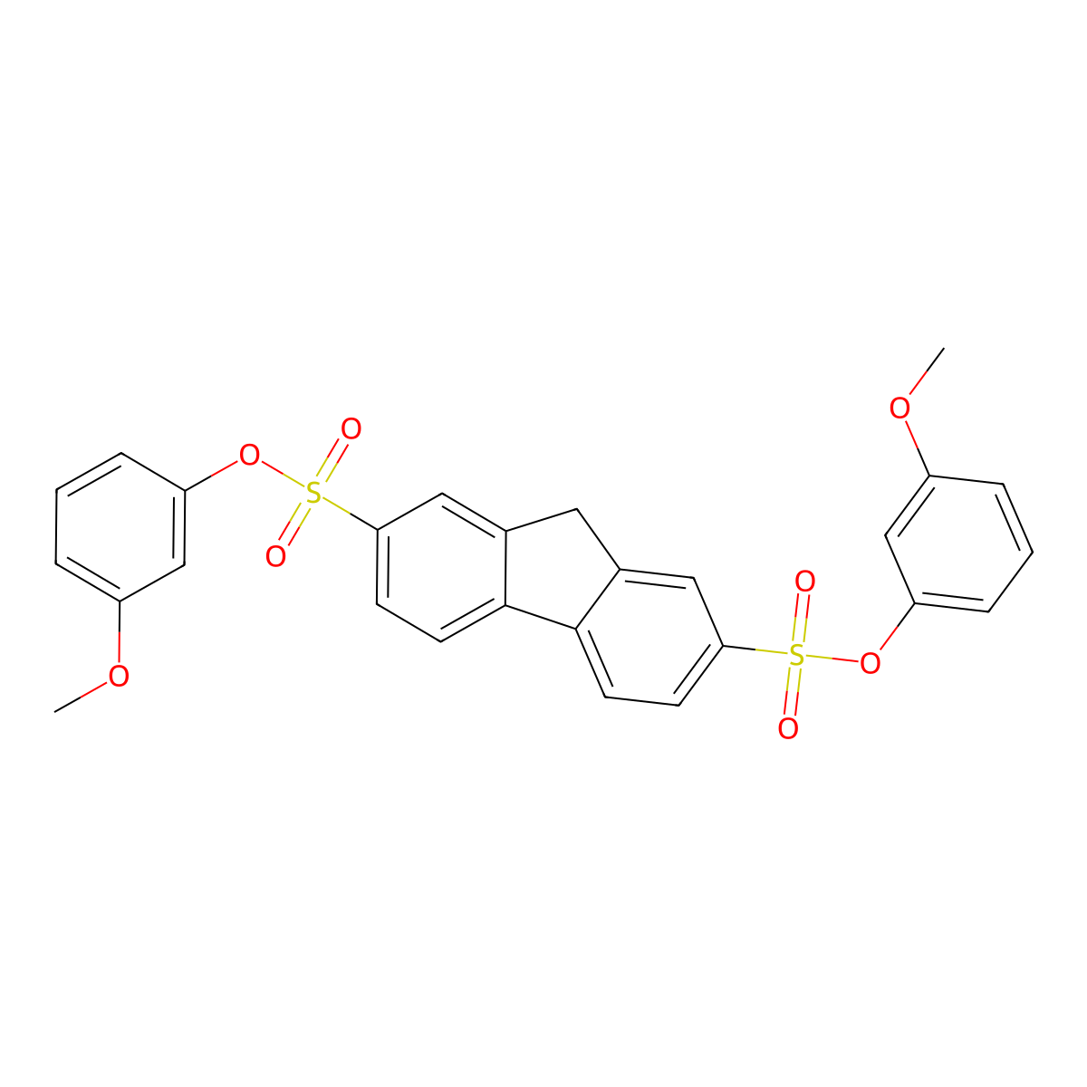 Bis(3-methoxyphenyl) 9H-fluorene-2,7-disulfonate molecular structure, CAS 302904-40-1