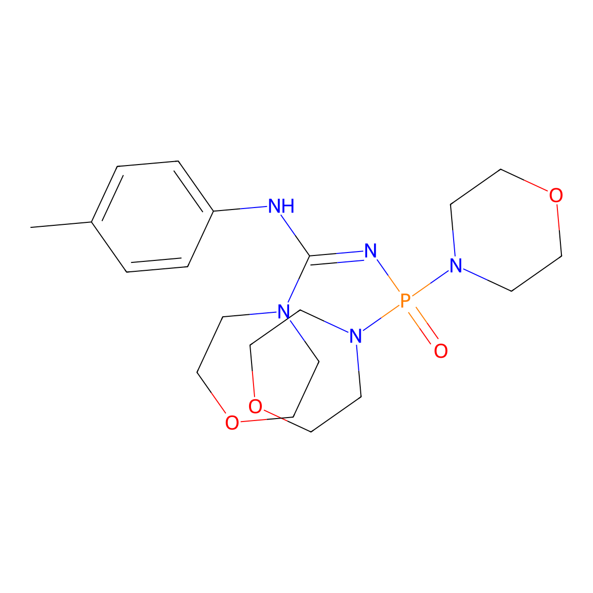 N'-(DI(4-Morpholinyl)phosphoryl)-N-(4-methylphenyl)-4-morpholinecarboximidamide molecular structure, CAS 302904-44-5