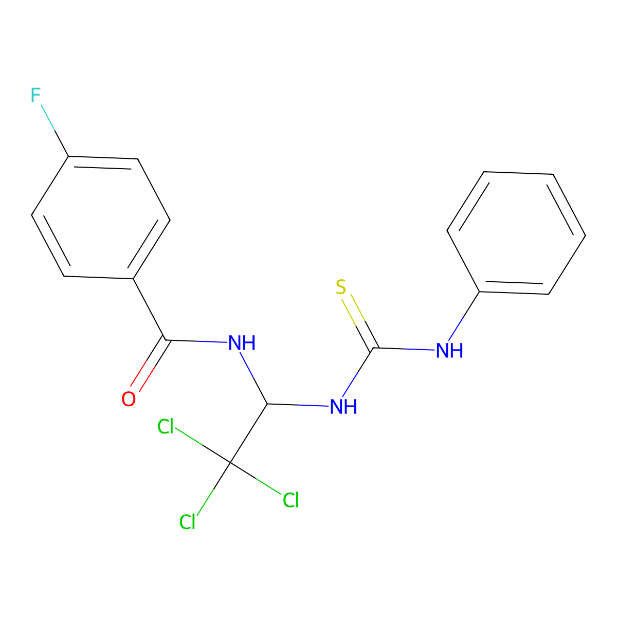 N-(1-((Anilinocarbothioyl)amino)-2,2,2-trichloroethyl)-4-fluorobenzamide molecular structure, CAS 302904-52-5
