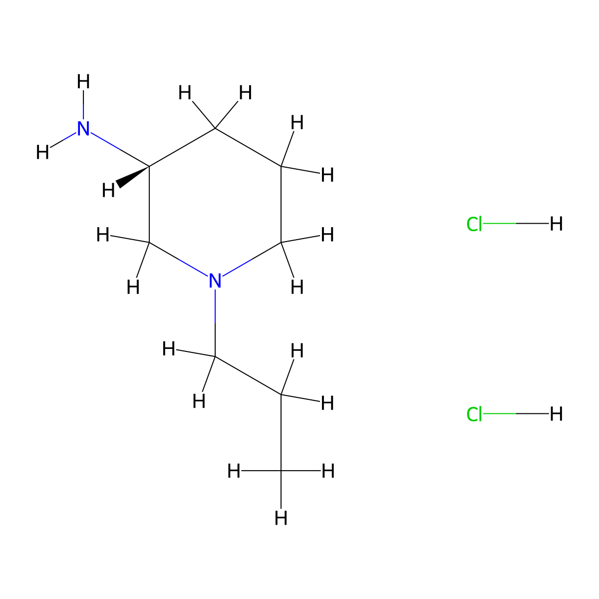 (3R)-1-Propylpiperidin-3-amine dihydrochloride molecular structure, CAS 3029069-32-4