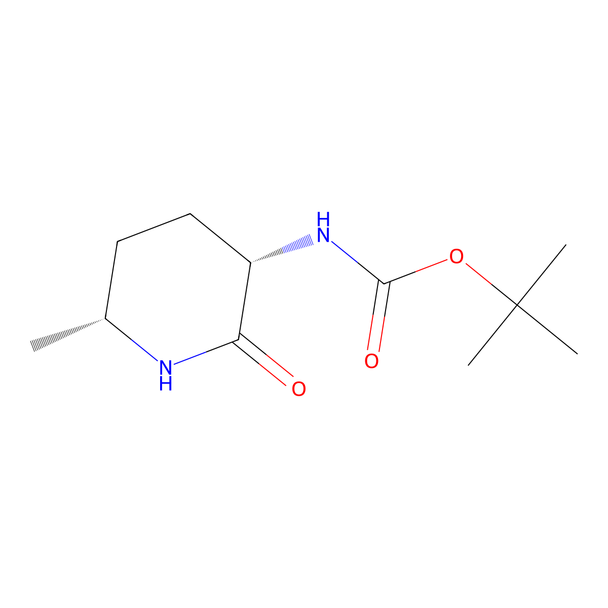 tert-butyl N-[(3S,6R)-6-methyl-2-oxo-3-piperidyl]carbamate molecular structure, CAS 3029069-34-6