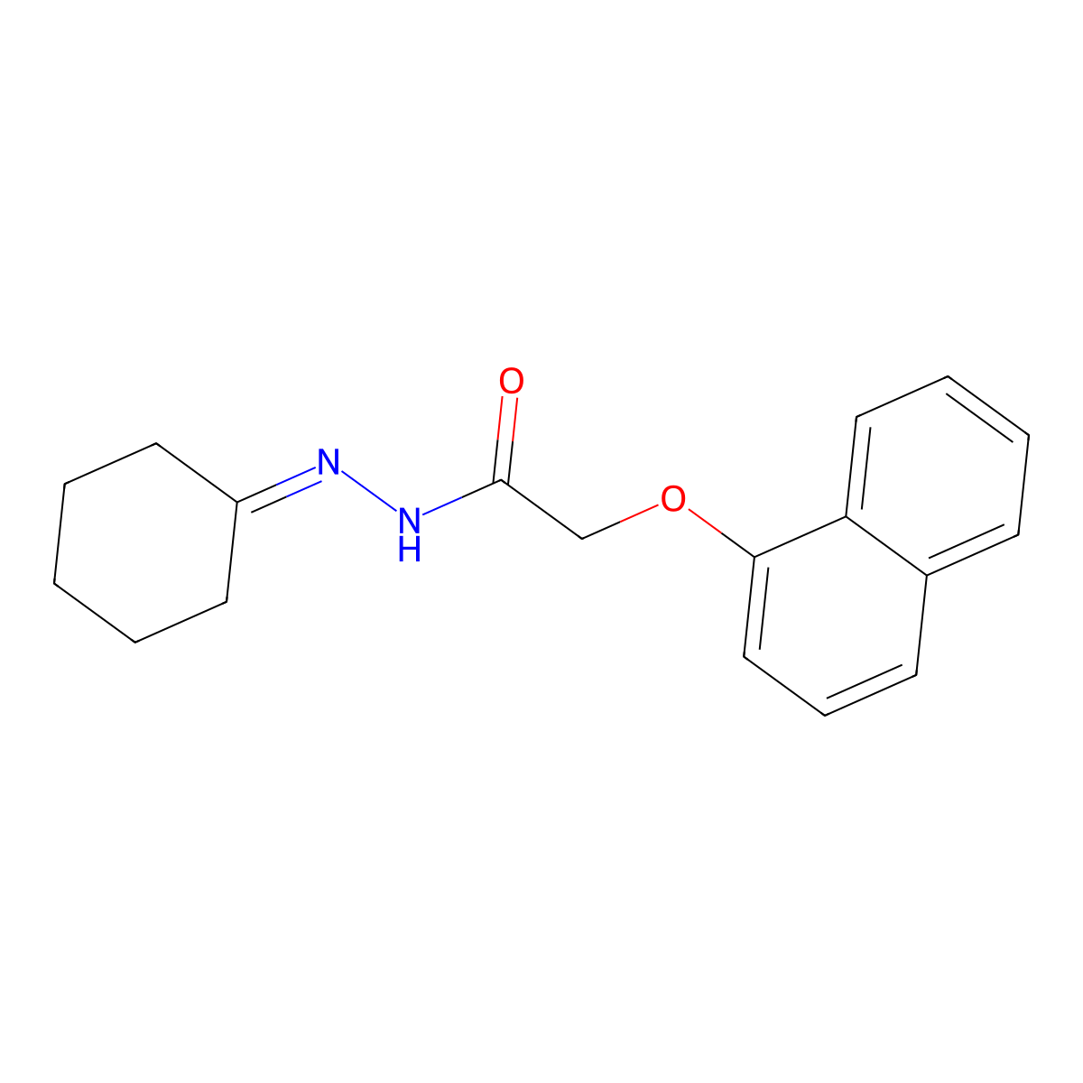 N'-Cyclohexylidene-2-(1-naphthyloxy)acetohydrazide molecular structure, CAS 302909-09-7