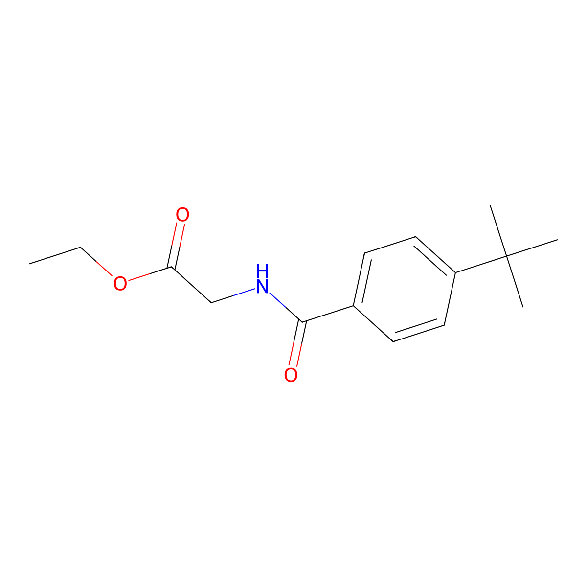 Ethyl 2-{[4-(tert-butyl)benzoyl]amino}acetate molecular structure, CAS 302909-59-7