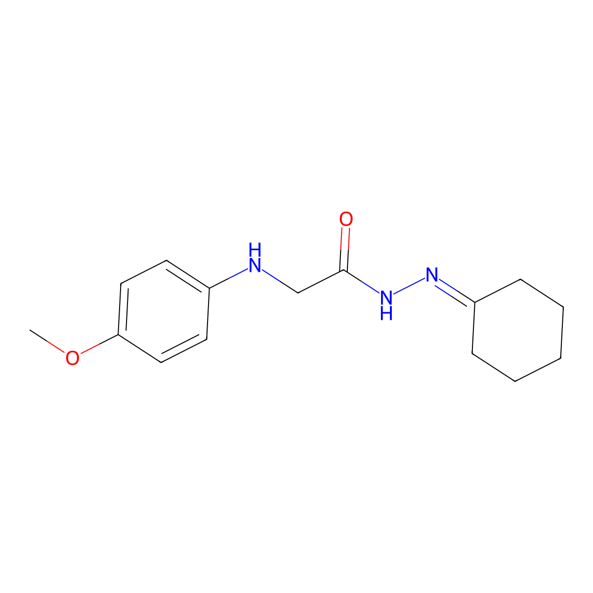 N'-Cyclohexylidene-2-(4-methoxyanilino)acetohydrazide molecular structure, CAS 302909-62-2